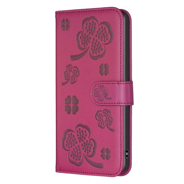 Four-leaf Embossed Leather Phone Case, For vivo Y11 / Y12 / Y15 / Y17, For vivo Y27 4G