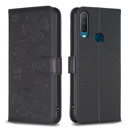 Four-leaf Embossed Leather Phone Case, For vivo Y11 / Y12 / Y15 / Y17, For vivo Y27 4G