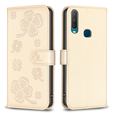 Four-leaf Embossed Leather Phone Case, For vivo Y11 / Y12 / Y15 / Y17, For vivo Y27 4G