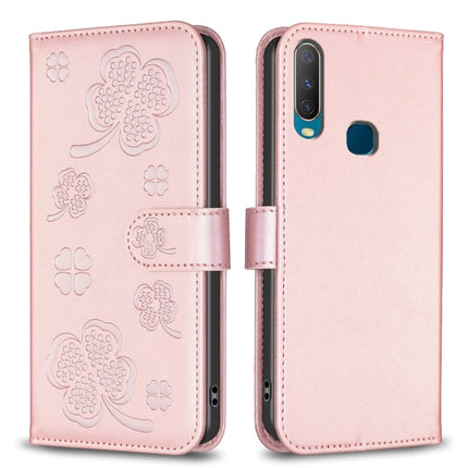 Four-leaf Embossed Leather Phone Case, For vivo Y11 / Y12 / Y15 / Y17, For vivo Y27 4G
