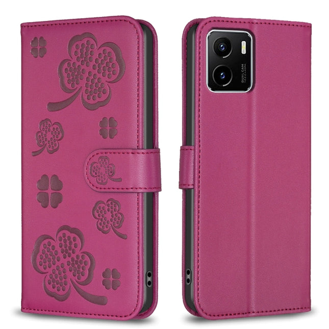 Four-leaf Embossed Leather Phone Case, For vivo Y15s, For vivo Y21 / Y21s / Y33s, For vivo Y51 2020 / Y51a / Y51s, For vivo Y20
