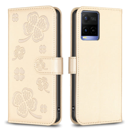 Four-leaf Embossed Leather Phone Case, For vivo Y15s, For vivo Y21 / Y21s / Y33s, For vivo Y51 2020 / Y51a / Y51s, For vivo Y20
