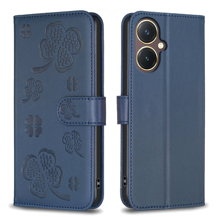 Four-leaf Embossed Leather Phone Case, For vivo Y11 / Y12 / Y15 / Y17, For vivo Y27 4G