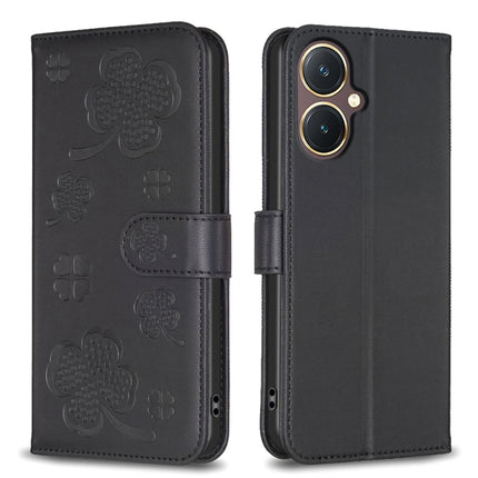 Four-leaf Embossed Leather Phone Case, For vivo Y11 / Y12 / Y15 / Y17, For vivo Y27 4G