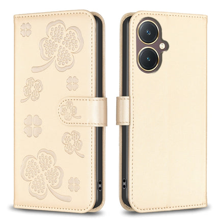 Four-leaf Embossed Leather Phone Case, For vivo Y11 / Y12 / Y15 / Y17, For vivo Y27 4G