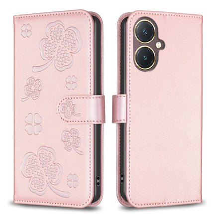 Four-leaf Embossed Leather Phone Case, For vivo Y11 / Y12 / Y15 / Y17, For vivo Y27 4G