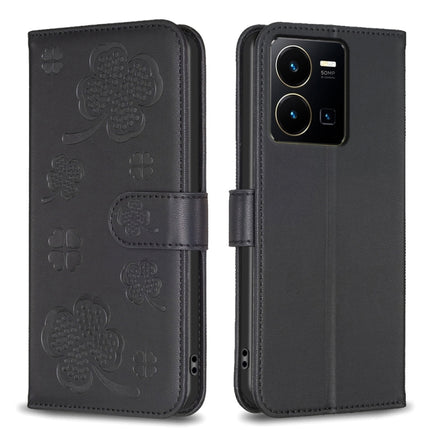 Four-leaf Embossed Leather Phone Case, For vivo Y78 5G / Y36, For vivo Y02 4G, For vivo Y35 4G / Y22s, For vivo Y02s