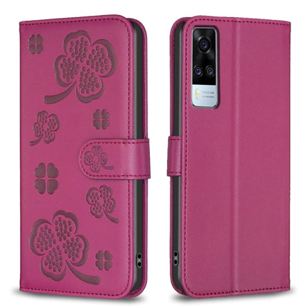 Four-leaf Embossed Leather Phone Case, For vivo Y15s, For vivo Y21 / Y21s / Y33s, For vivo Y51 2020 / Y51a / Y51s, For vivo Y20