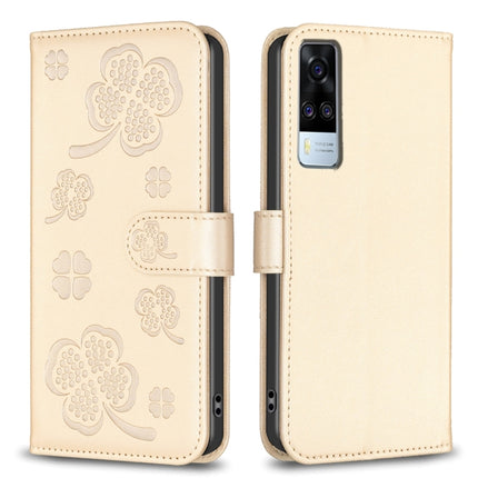 Four-leaf Embossed Leather Phone Case, For vivo Y15s, For vivo Y21 / Y21s / Y33s, For vivo Y51 2020 / Y51a / Y51s, For vivo Y20