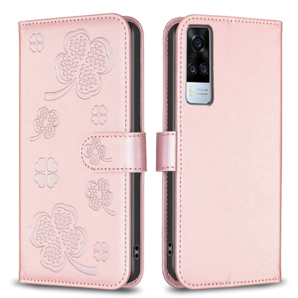 Four-leaf Embossed Leather Phone Case, For vivo Y15s, For vivo Y21 / Y21s / Y33s, For vivo Y51 2020 / Y51a / Y51s, For vivo Y20
