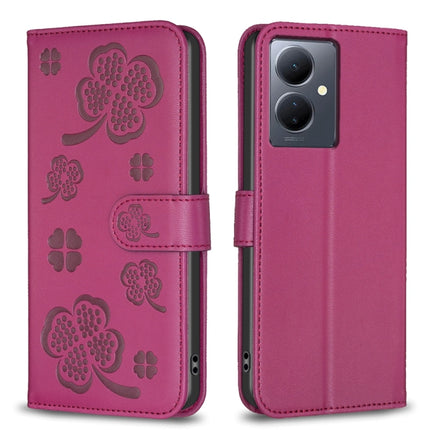 Four-leaf Embossed Leather Phone Case, For vivo Y78 5G / Y36, For vivo Y02 4G, For vivo Y35 4G / Y22s, For vivo Y02s