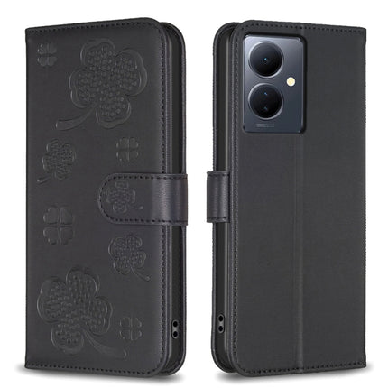 Four-leaf Embossed Leather Phone Case, For vivo Y78 5G / Y36, For vivo Y02 4G, For vivo Y35 4G / Y22s, For vivo Y02s