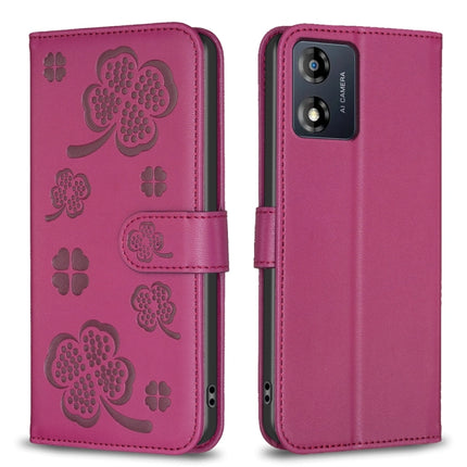 Four-leaf Embossed Leather Phone Case, For Motorola Edge 40 Pro 5G / X40 / X40 Pro, For Motorola Moto G13 4G / G23 4G / G53 5G, For Motorola Moto E13 4G, For Motorola Moto G73 5G