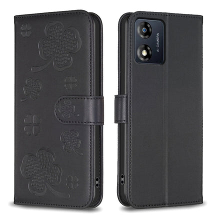 Four-leaf Embossed Leather Phone Case, For Motorola Edge 40 Pro 5G / X40 / X40 Pro, For Motorola Moto G13 4G / G23 4G / G53 5G, For Motorola Moto E13 4G, For Motorola Moto G73 5G