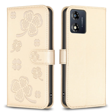 Four-leaf Embossed Leather Phone Case, For Motorola Edge 40 Pro 5G / X40 / X40 Pro, For Motorola Moto G13 4G / G23 4G / G53 5G, For Motorola Moto E13 4G, For Motorola Moto G73 5G