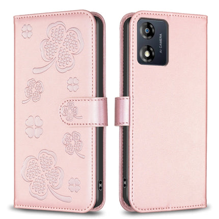 Four-leaf Embossed Leather Phone Case, For Motorola Edge 40 Pro 5G / X40 / X40 Pro, For Motorola Moto G13 4G / G23 4G / G53 5G, For Motorola Moto E13 4G, For Motorola Moto G73 5G