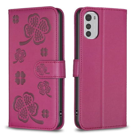 Four-leaf Embossed Leather Phone Case, For Motorola Moto E32 4G, For Motorola Moto G22, For Motorola Moto E40 / E30, For Motorola Moto G71