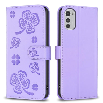 Four-leaf Embossed Leather Phone Case, For Motorola Moto E32 4G, For Motorola Moto G22, For Motorola Moto E40 / E30, For Motorola Moto G71