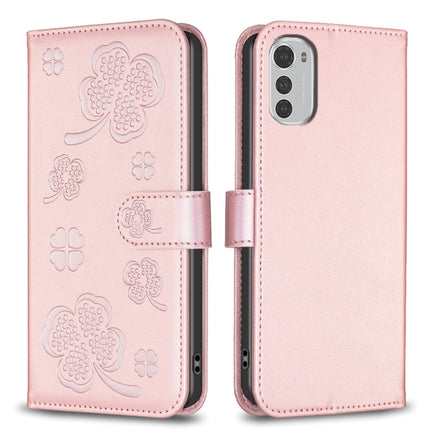Four-leaf Embossed Leather Phone Case, For Motorola Moto E32 4G, For Motorola Moto G22, For Motorola Moto E40 / E30, For Motorola Moto G71