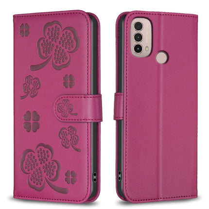 Four-leaf Embossed Leather Phone Case, For Motorola Moto E32 4G, For Motorola Moto G22, For Motorola Moto E40 / E30, For Motorola Moto G71