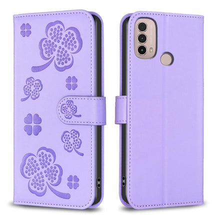 Four-leaf Embossed Leather Phone Case, For Motorola Moto E32 4G, For Motorola Moto G22, For Motorola Moto E40 / E30, For Motorola Moto G71