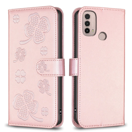 Four-leaf Embossed Leather Phone Case, For Motorola Moto E32 4G, For Motorola Moto G22, For Motorola Moto E40 / E30, For Motorola Moto G71