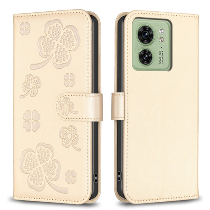 Four-leaf Embossed Leather Phone Case, For Motorola Moto G54 5G EU Edition, For Motorola Edge 40 Neo, For Motorola Moto G14 4G, For Motorola Edge 40 5G