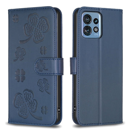 Four-leaf Embossed Leather Phone Case, For Motorola Edge 40 Pro 5G / X40 / X40 Pro, For Motorola Moto G13 4G / G23 4G / G53 5G, For Motorola Moto E13 4G, For Motorola Moto G73 5G