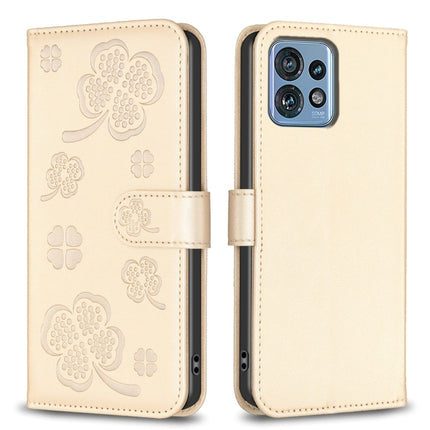 Four-leaf Embossed Leather Phone Case, For Motorola Edge 40 Pro 5G / X40 / X40 Pro, For Motorola Moto G13 4G / G23 4G / G53 5G, For Motorola Moto E13 4G, For Motorola Moto G73 5G
