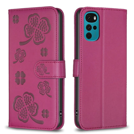 Four-leaf Embossed Leather Phone Case, For Motorola Moto E32 4G, For Motorola Moto G22, For Motorola Moto E40 / E30, For Motorola Moto G71