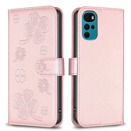 Four-leaf Embossed Leather Phone Case, For Motorola Moto E32 4G, For Motorola Moto G22, For Motorola Moto E40 / E30, For Motorola Moto G71