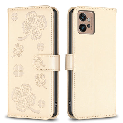 Four-leaf Embossed Leather Phone Case, For Motorola Moto G72, For Motorola Moto G32 4G, For Motorola Moto G42, For Motorola Moto G62