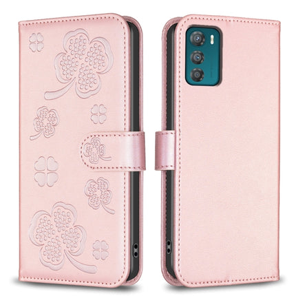 Four-leaf Embossed Leather Phone Case, For Motorola Moto G72, For Motorola Moto G32 4G, For Motorola Moto G42, For Motorola Moto G62