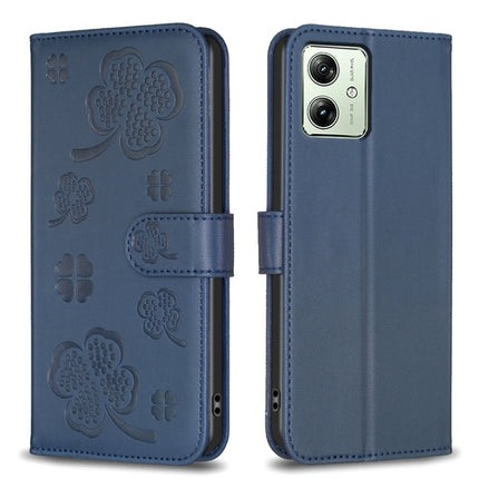 Four-leaf Embossed Leather Phone Case, For Motorola Moto G54 5G EU Edition, For Motorola Edge 40 Neo, For Motorola Moto G14 4G, For Motorola Edge 40 5G