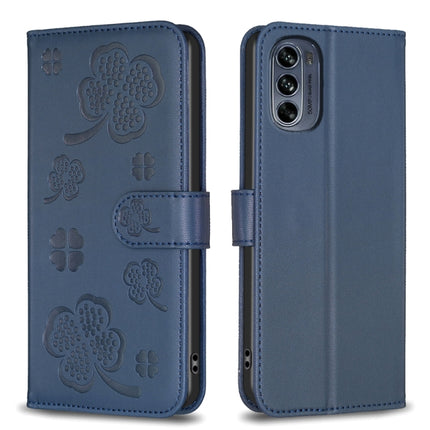 Four-leaf Embossed Leather Phone Case, For Motorola Moto G72, For Motorola Moto G32 4G, For Motorola Moto G42, For Motorola Moto G62