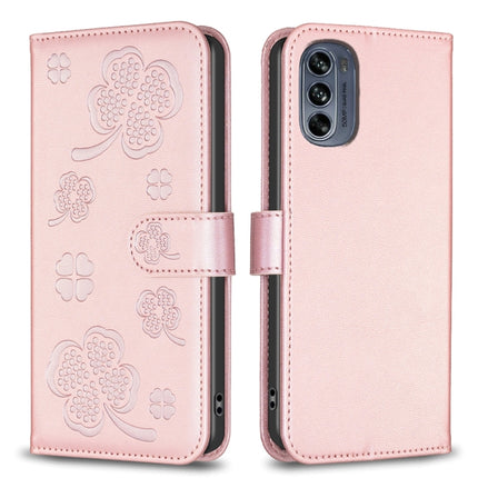Four-leaf Embossed Leather Phone Case, For Motorola Moto G72, For Motorola Moto G32 4G, For Motorola Moto G42, For Motorola Moto G62