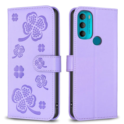 Four-leaf Embossed Leather Phone Case, For Motorola Moto E32 4G, For Motorola Moto G22, For Motorola Moto E40 / E30, For Motorola Moto G71