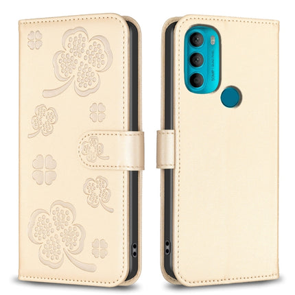 Four-leaf Embossed Leather Phone Case, For Motorola Moto E32 4G, For Motorola Moto G22, For Motorola Moto E40 / E30, For Motorola Moto G71