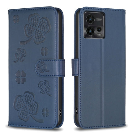 Four-leaf Embossed Leather Phone Case, For Motorola Moto G72, For Motorola Moto G32 4G, For Motorola Moto G42, For Motorola Moto G62