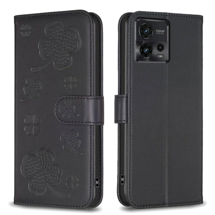 Four-leaf Embossed Leather Phone Case, For Motorola Moto G72, For Motorola Moto G32 4G, For Motorola Moto G42, For Motorola Moto G62