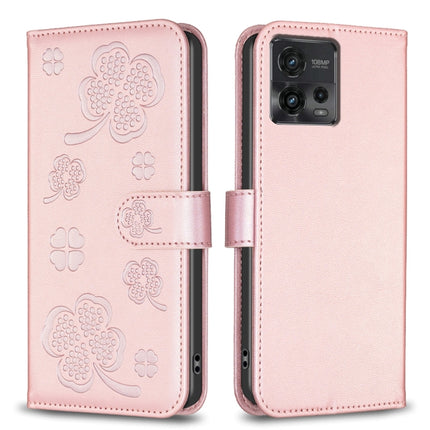 Four-leaf Embossed Leather Phone Case, For Motorola Moto G72, For Motorola Moto G32 4G, For Motorola Moto G42, For Motorola Moto G62