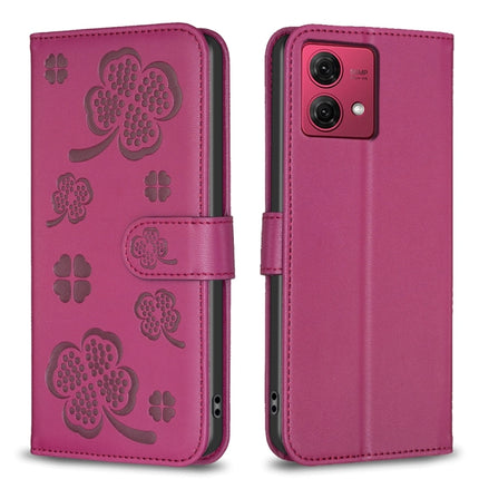 Four-leaf Embossed Leather Phone Case, For Motorola Moto G85, For Motorola Edge 50 Pro 5G, For Motorola Moto G24 / E14 / G04, For Motorola Moto G84