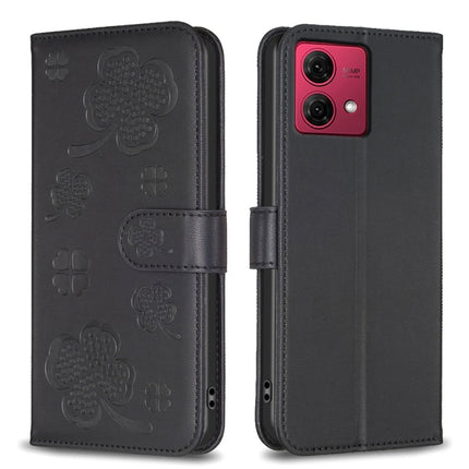 Four-leaf Embossed Leather Phone Case, For Motorola Moto G85, For Motorola Edge 50 Pro 5G, For Motorola Moto G24 / E14 / G04, For Motorola Moto G84