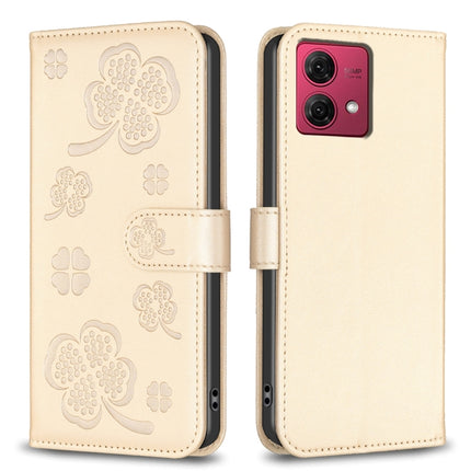 Four-leaf Embossed Leather Phone Case, For Motorola Moto G85, For Motorola Edge 50 Pro 5G, For Motorola Moto G24 / E14 / G04, For Motorola Moto G84