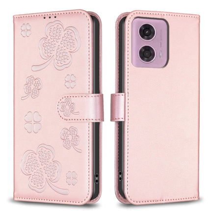 Four-leaf Embossed Leather Phone Case, For Motorola Moto G37/G47/G37 Power 5G, For Motorola Moto G35, For Motorola Moto G55, For Motorola Moto G34 5G / G45 5G
