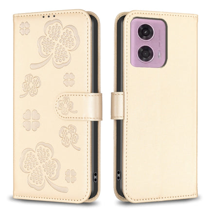 Four-leaf Embossed Leather Phone Case, For Motorola Moto G85, For Motorola Edge 50 Pro 5G, For Motorola Moto G24 / E14 / G04, For Motorola Moto G84