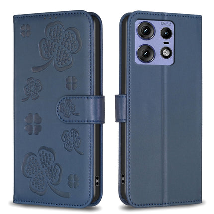 Four-leaf Embossed Leather Phone Case, For Motorola Moto G85, For Motorola Edge 50 Pro 5G, For Motorola Moto G24 / E14 / G04, For Motorola Moto G84