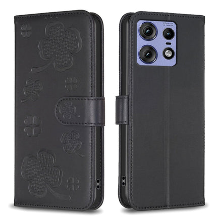Four-leaf Embossed Leather Phone Case, For Motorola Moto G85, For Motorola Edge 50 Pro 5G, For Motorola Moto G24 / E14 / G04, For Motorola Moto G84