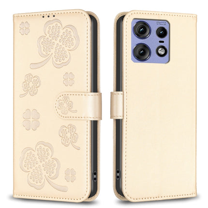 Four-leaf Embossed Leather Phone Case, For Motorola Moto G85, For Motorola Edge 50 Pro 5G, For Motorola Moto G24 / E14 / G04, For Motorola Moto G84