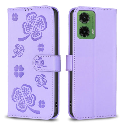Four-leaf Embossed Leather Phone Case, For Motorola Moto G37/G47/G37 Power 5G, For Motorola Moto G35, For Motorola Moto G55, For Motorola Moto G34 5G / G45 5G